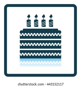 Party cake icon. Shadow reflection design. Vector illustration.