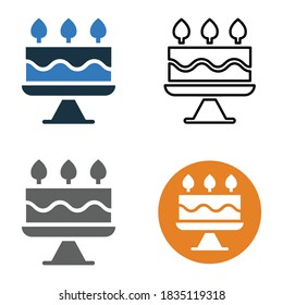 Party cake icon. Vector graphics