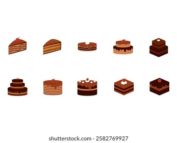 Party Cake Illustration Element Set