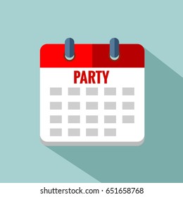 Party calendar icon Vector EPS 10 illustration.