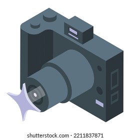 Party Camera Icon Isometric Vector. Virtual Call. Video Zoom