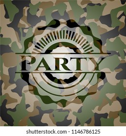 Party camouflaged emblem