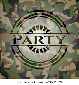 Party camouflaged emblem
