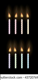 party candle on a black background