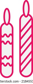 Party candles, illustration, vector on a white background.
