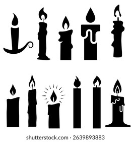 Party candles set.modern decorative design used in graphics,celebration and events.Celebrating candles for birthdays.