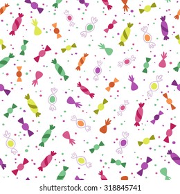 Party candy seamless pattern on white background