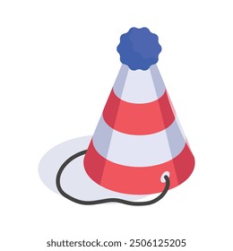 Party cap isometric icon design in modern design style