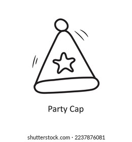 Party Cap vector outline Icon Design illustration. Party and Celebrate Symbol on White background EPS 10 File