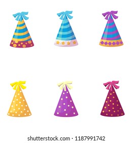 party caps, set, vector illustration