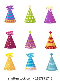 party caps, set, vector illustration