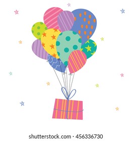 Party card with balloon design