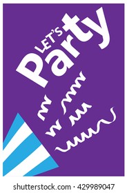 Party Card with balloon Vector Illustration.