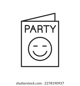 Party card icon. High quality black vector illustration.