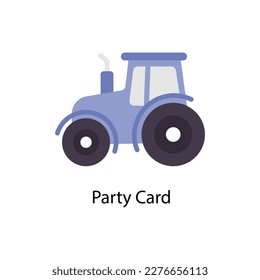 Iconos planos vectores de tarjetas de fiesta. Material gráfico simple