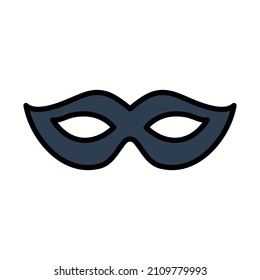 Icono de la máscara del carnaval del partido. Contorno de negrita editable con diseño de relleno de color. Ilustración vectorial.