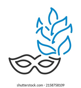 Party Carnival Mask Icon. Editable Bold Outline With Color Fill Design. Vector Illustration.