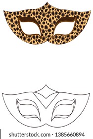 Party carnival mask icon. Flat color design. Vector illustration. siza: A4 for everyone and printing house.