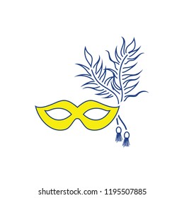 Party carnival mask icon. Thin line design. Vector illustration.