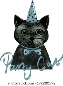 Party cat animal painted vector