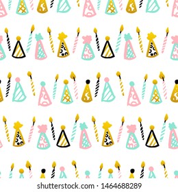 Party Celebrate Seamless Pattern. Vector Illustration of Trendy Greeting Background.