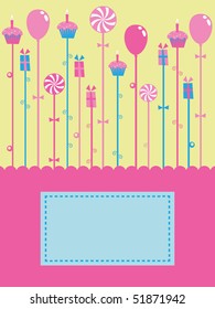 party celebration background in pink with text box and copy space
