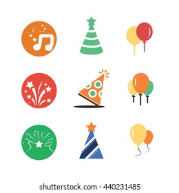 Party Celebration Birthday Icon vector set