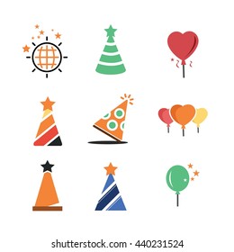 Party Celebration Birthday Icon vector set
