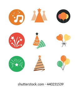 Party Celebration Birthday Icon vector set