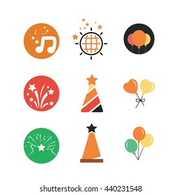 Party Celebration Birthday Icon vector set