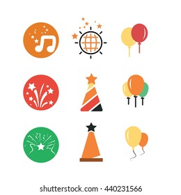 Party Celebration Birthday Icon vector set