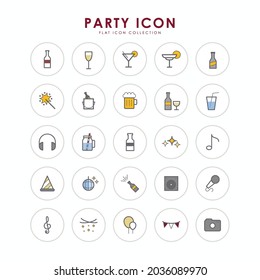Party and Celebration color line icon