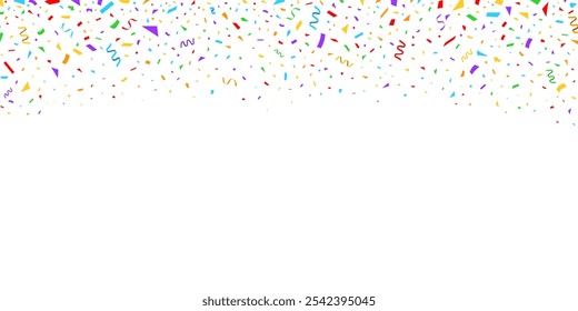 Party celebration colorful confetti ribbon background vector illustration