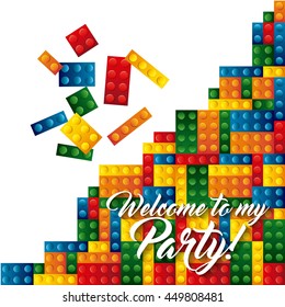 Party and Celebration concept represented by advertising icon with game pieces design. Colorfull illustration. 