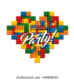 Party and Celebration concept represented by advertising icon with game pieces design. Colorfull illustration. 