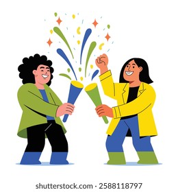 Party celebration flat character illustration 