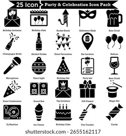 Fiesta y celebración Icon Pack