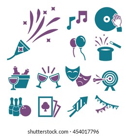 party, celebration icon set