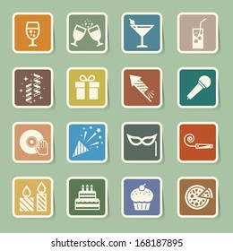 Party and Celebration icon set. Illustration eps10