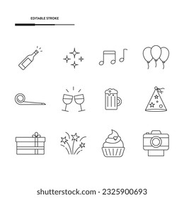Party And Celebration Icon Set Vector Design.