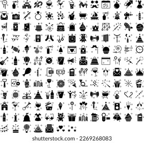 Party and celebration icons set, party vector icons, party icons pack, new year pack, event icons set, celebration  set, vecto set, party fill color pack
