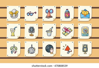 Party and Celebration icons set,eps10