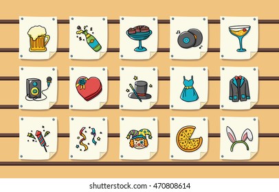 Party and Celebration icons set,eps10
