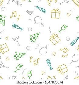 Party celebration seamless pattern for brithday event carnival festival