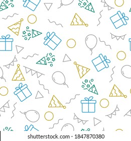 Party celebration seamless pattern for brithday event carnival festival