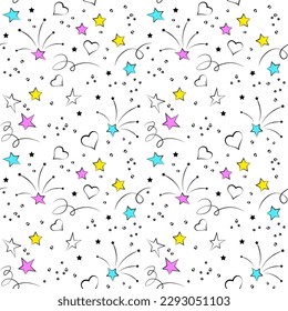 Party celebration, seamless vector pattern, print for textile, wallpaper, wrapping paper.