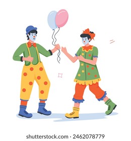 Party Celebrations Flat Character Icons