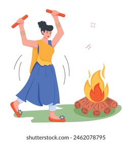Party Celebrations Flat Character Icons