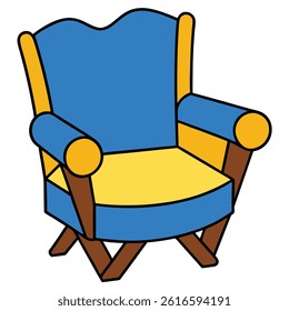 Party Chair flat vector illustration white background