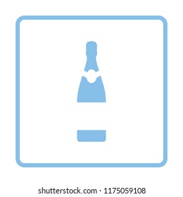 Party champagne and glass icon. Blue frame design. Vector illustration.